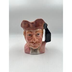 Vintage Pirate Themed Toby Mug Pitcher Creamer Glazed Hand Painted Ceramic